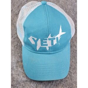 Yeti Coolers Turquoise Fish Snapback Trucker Mesh Hat Ball Cap